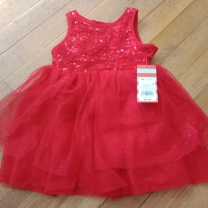 New Girls 18m Red Glittery Sequin Dress